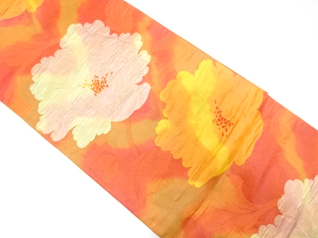 牡丹模様織出し袋帯